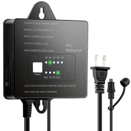 100W Landscape Lighting Transformer, Low Voltage 12V Transformer for Landscape Lighting with Timer and Photocell Sensor 120V AC to 12V DC IP65 Weatherproof, for Spotlight, Pathway Garden Step Light