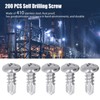 200Pcs Self Drilling Screw Stainless Steel Round Head M4.8x13 Fastener