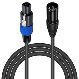 Maxhood Speakon to XLR Cable 6ft, 18 Guage AWG Speakon Plug Male to 3 Pole XLR Jack Male Audio Cable with Twist Lock for Studio Microphone Recording, Stage Lighting (XLR Male)