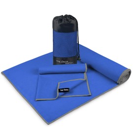 Your Choice 2 Pack Microfiber Travel Beach Towel (72x40 and 12x24 inch), Fast Drying, Super Absorbent, Lightweight, Ultra Compact. Perfect for Camping, Swimming, Yoga(XXLarge/Dark Blue)