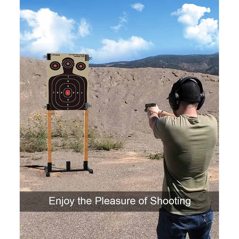 Koutemie Outdoor Shooting Target Stand with 10pcs 17x25 Inch Paper