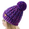 PAGE ONE Womens Winter Ribbed Beanie Crossed Cap Chunky Cable