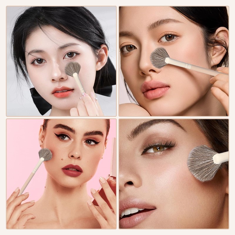 yowodana Highlight Brush, Fan Shape Nose Shadow Brush, Super Soft,
