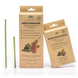 Natural Drinking Straws, Bamboo Grass, 20 cm, Disposable Drinking Tubes, Pack of 100, Biodegradable (13 cm)