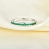 YL Stackable Ring Sterling Silver Created Emerald Eternity Bands for