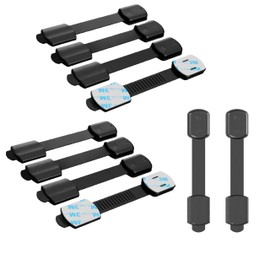 GADGETTO Universal Child Safety Lock for Cupboards and Drawers (Pack of 10) - Safe Cupboards, Drawers, Flaps, Devices from Curious Babies - Child Safety for Your Home (Black)