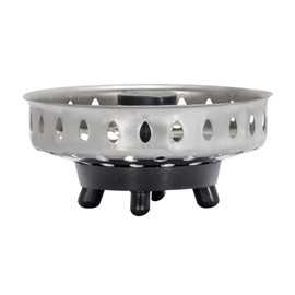 EZ-FLO 30057 Kitchen Sink Replacement Basket Strainer Stopper, Stainless Steel for Standard Drains, 3-1/2 Inch with Rubber Stopper