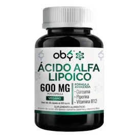 Acido Alfa Lipoico Ala 600mg Con Curcuma Y Piperina  Fórmula Avanzada Antioxidante  Alpha Lipoic Acid, Curcuminoides Con Vitamina B12  Cápsulas...    
