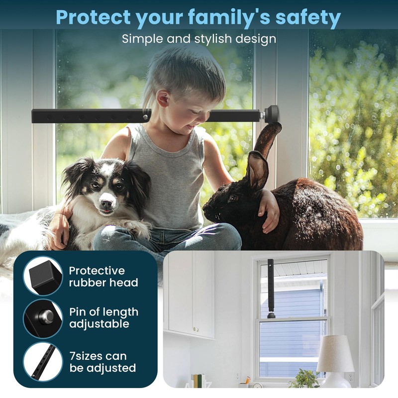 1 Pack Window Security Bars Adjustable 11"-18",Portable Short Sliding Window