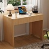 40 Inch Fluted Desk with 2 Drawers, Modern Wooden Desk