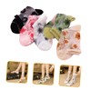 Levemolo 5Pairs Women Sheer Socks Summer Transparent Thin Mesh Lace