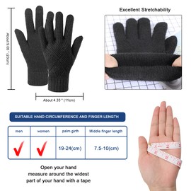 TAGVO Winter Warm Touch Screen Thermal Fleece Knit Stretchy Mittens for Outdoor Work Skiing Camping Running Cycling Suitable for Men and Women