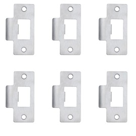 6PCS Universal Door Strike Plate，Replacement Lock Strike Plate T Strike Deadbolt with Screw，Stainless Steel Deadbolt Covers Door Reinforcement Kit for Interior Exterior Door Use(Silver)