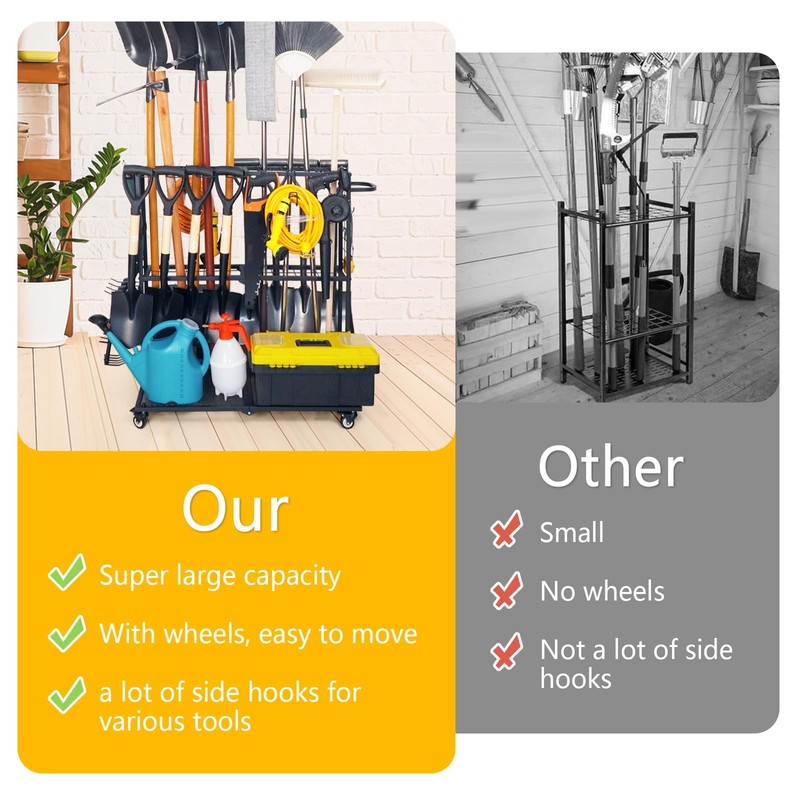 Garden Tool Organizer - Heavy Duty Garage Storage and Organization