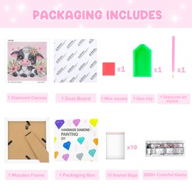 Diamond Art Kits for Kids - Crafts for Girls 8-12 - Dimond Art Paintings with Wooden Frame - Arts and Crafts for Kids Ages 4 6 10 - GEM Art Supplies for Boys Adults Beginners Home Wall Decor Gifts