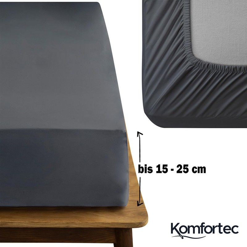 Komfortec Jersey Fitted Sheet 180 x 200 cm, 100% Cotton,