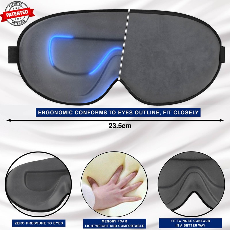 100% Blackout Sleep Masks for Women & Men, Eye Mask