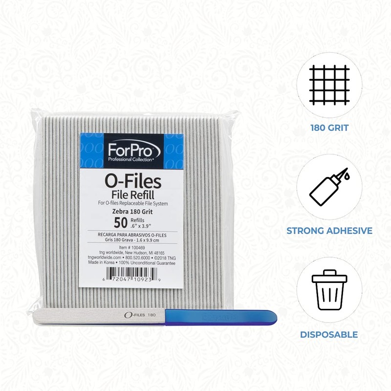 ForPro Professional Collection O-Files Replaceable File System, Zebra, 180 Grit,