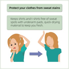 satithry sweatpads for Women Anti-Sweat Undershirts Lady's sweatproof Underarm Pads (US, Alpha, Medium, Regular, Regular, Deep Blue)