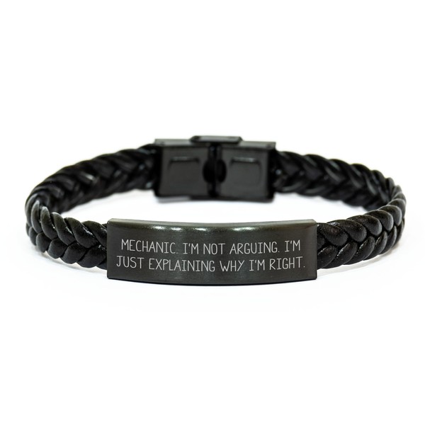 Generic Mechanic's Proud Braided Leather Bracelet, Funny Gift for Graduation,