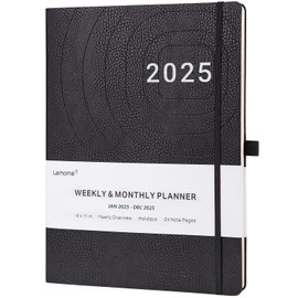 2025 Planner - Weekly & Monthly Planner 2025 with Pen Loop, to Achieve Your Goals & Improve Productivity, January 2025 - December 2025, Thick Paper, Inner Pocket, 8.5" x 11" - Black