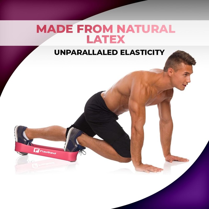 Flexband Resistance Bands, [Set of 5] Skin-Friendly Resistance Fitness Exercise