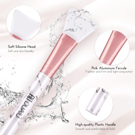 DUAIU Cepillo de máscara facial, cepillo de silicona aplicador de máscara facial herramientas y cepillo facial con cabeza de silicona suave para máscara facial, máscara de ojos, crema, barro, arcilla, máscara mixta bricolaje (2PCS, rosa)