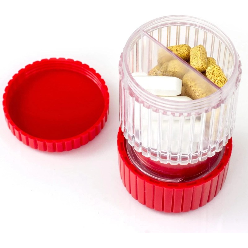 HealthSmart Pill Crusher and Grinder, Crushes Vitamins and Tablets, Holds