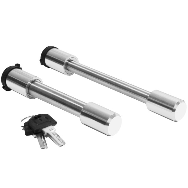 MaxxHaul 50526 Stainless Steel Locking Hitch Pin Set for 50246 Aluminum Adjustable Ball Mount,Black and Silver