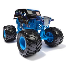 Monster Jam, Offizielle Serie 24 Oversized Sun-Uva Bagger Blue Rims Monster Truck, Sammler-Druckguss-Fahrzeug, Maßstab 1:24, Kinderspielzeug für Jungen ab 3 Jahren