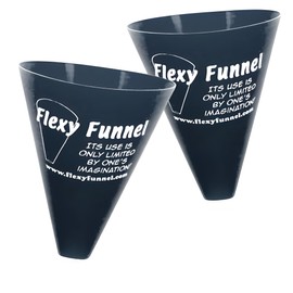 Flexy Funnel Black Silicone Funnel Tool (3 Inch) – Folding Funnel for Liquids, Fluids, Dry Ingredients, Powders – Formable Funnel for Kitchen, Automotive, Lab Use, Arts & Crafts (2 Pack)
