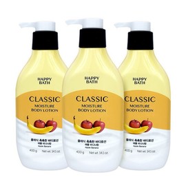 Happy Bath Classic Moisturizing Body Lotion 400g x 3 Packs / 해피바스 클래식 촉촉한 바디로션 400g 3개팩