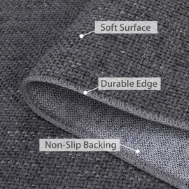 ROYHOME 9x12 Area Rug Large Machine Washable Modern Solid Textured Area Rug Contemporary Stain Resistant Non-Slip Accent Rug Foldable Floor Cover Carpet Rug for Living Room Decor, Dark Grey