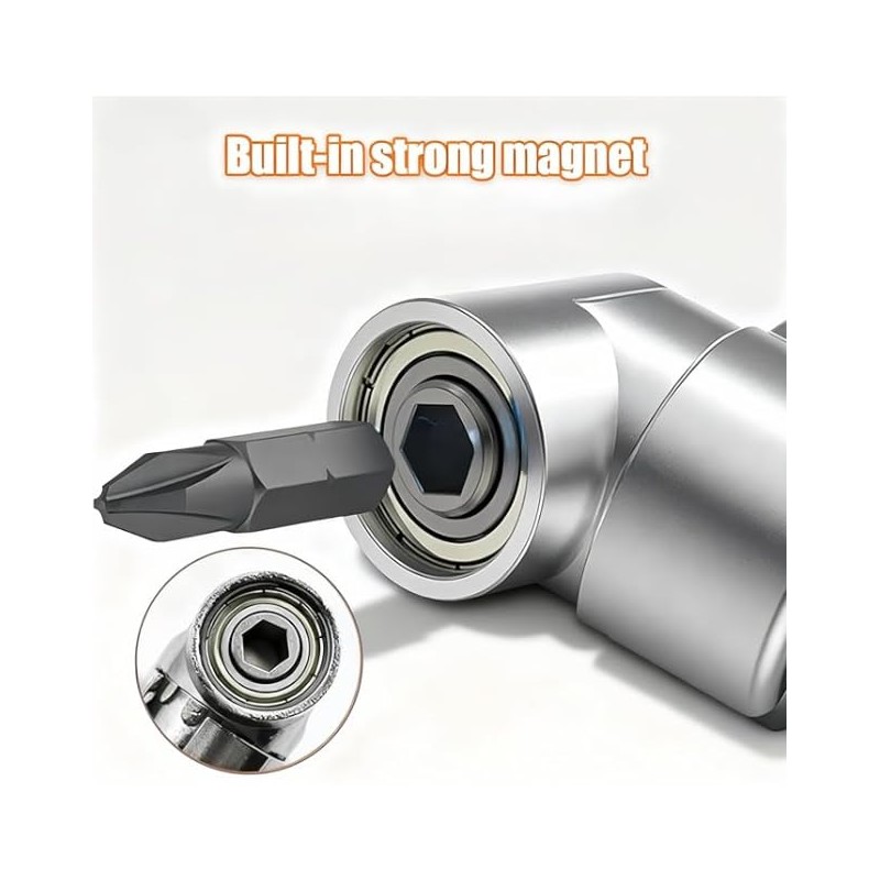105 Degree Right Angle Drill Adapter Set,1/4" Hex Shank Driver