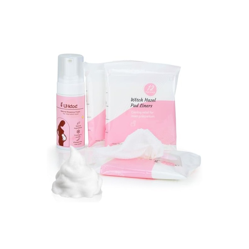UHdod Kit de Espuma Calmante de Hamamelis y Compresas Perineales