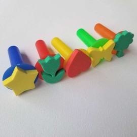 appuivbt 5Pcs Assorted Sponge Stamps,Sponge Painting Stamper Foam Sponge Brush Painting Tools for Kids Painting Drawing,Pattern Random