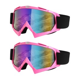 LJDJ Ski Goggles, Pack of 2 - Snowboard Adjustable UV 400 Protective Motorcycle Goggles Outdoor Sports Tactical Glasses Dust-Proof Combat Military Sunglasses for Kids, Boys & Girls, Youth, Men, Women