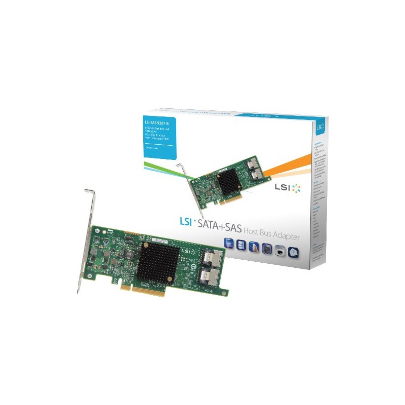 LSI SAS 9207-8i KIT 8-Port 6Gbps SATA+SAS PCI-E 3.0 HBA