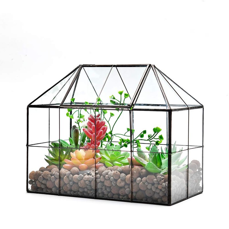 Large Glass Terrarium House Planter – Succulent Plant Glass Greenhouse