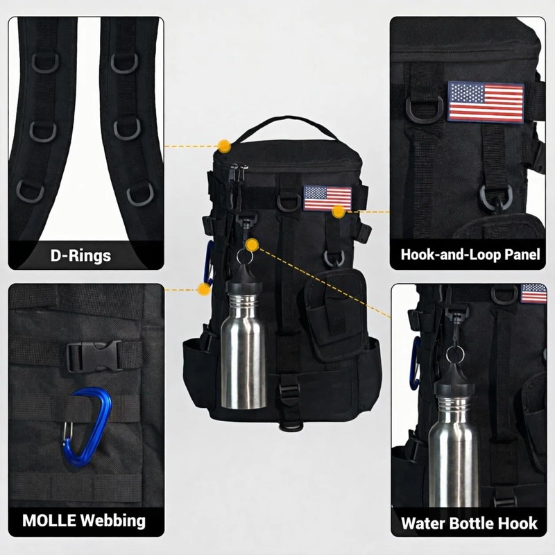 kokkoya Small Fishing Bag Tackle Backpack with Rod Holder 16L