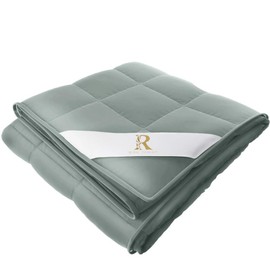 Royal Therapy Weighted Blanket - Heavy 100% Cotton Blankets with Premium Glass Beads (48''x78'' 20lbs, Aquamarine), Suitable for One Person (~200lb) - Use on Twin/Full Bed