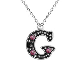 OutstandLong Initial Pink Letter G Alphabet Initial Charms Necklace Pendant for Women