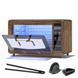 Yofuly Sterilizer for Esthetician, 10L Large Sterilizer for Nail Tools, Multi-Functional Nail Cleaner Box, Large Capacity Cleaning Cabinet for Home Use, Barbers, Beauty Salons, and Spas (Wood grain)