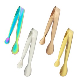 WELANE Little Tongs, 4 PCS Small Serving Tongs for Ice, Sugar, Appetizer (11 x 1.2cm/4.33 x 0.37in)