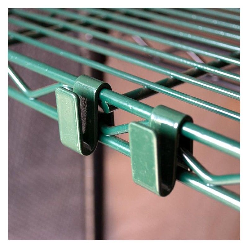 FUJIDENSO 8 Pack Wire Shelving S Hook (Green Expoxy), Connecting
