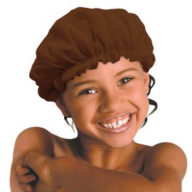 DONNNA Kids Satin Sleep Cap, Brown, 7 Years