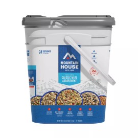 Mountain House Classic Bucket Freeze Dried Backpacking Camping Food 24 Servings - Pack of 1 Bucket