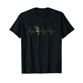 Green Cheek Conure Heartbeat Funny EKG Parrot Lovers Gift T-Shirt