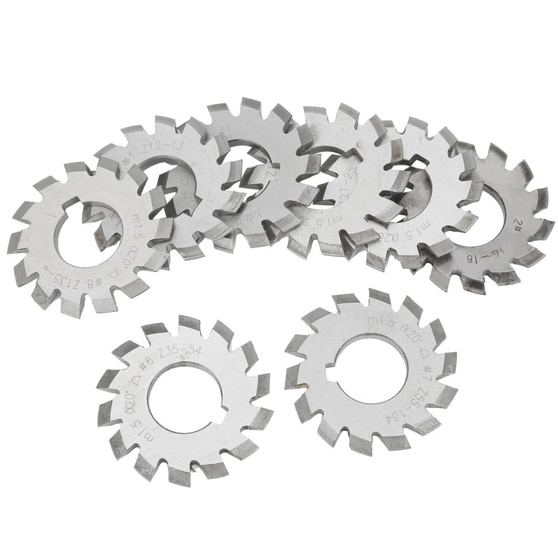 8Pcs Gear Cutter High Speed Steel Cutting Tool Industrial Supplies