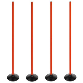 ASENVER Orange Soccer Agility Poles Set Detachable Sports Trainning Speed Pole Slalom Poles with Rubber Base Sport Traning Equipment (4.9 FT, Pack of 4)